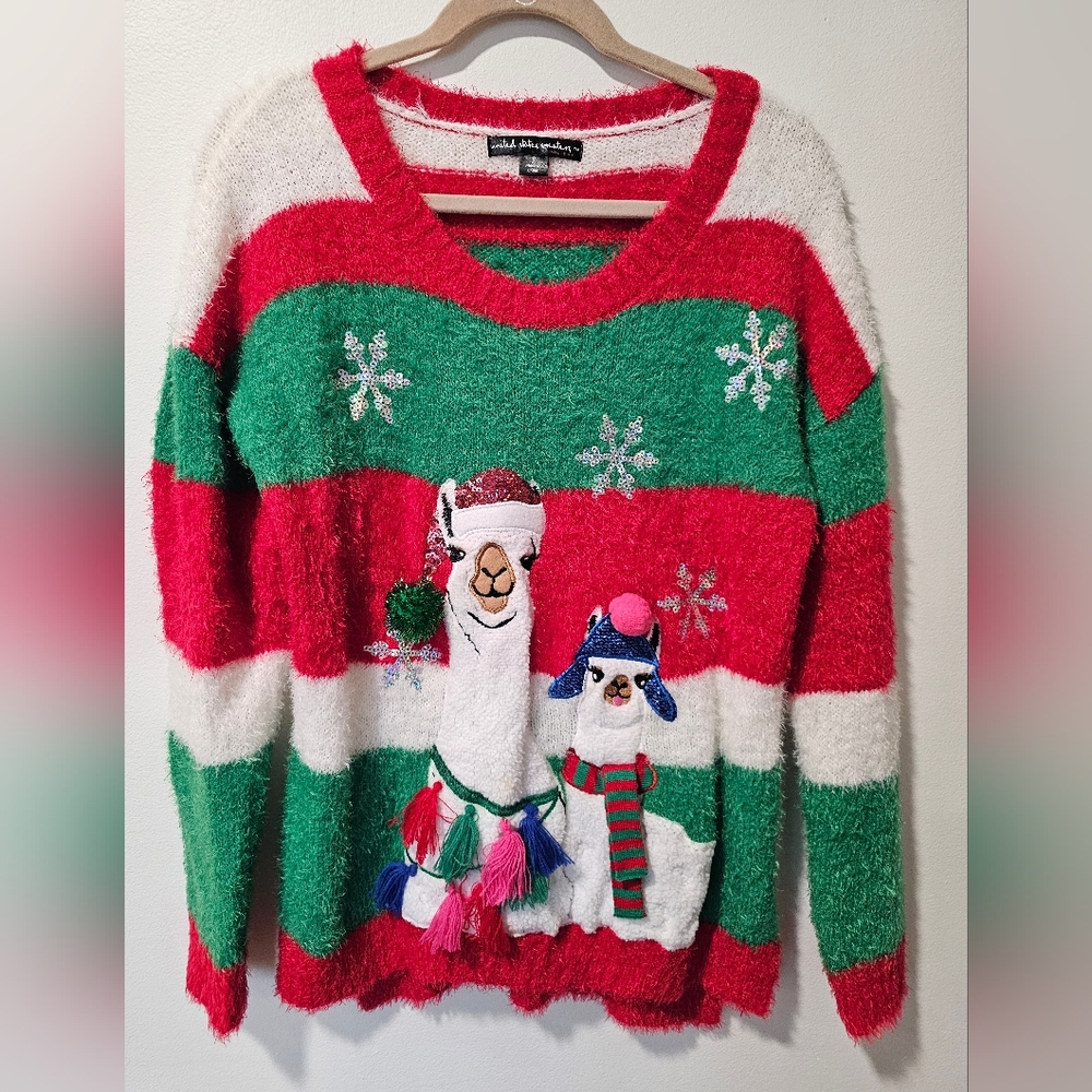 United States Sweaters Ugly Christmas Llama Sweater